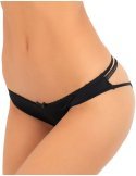 Culotte noire douce ornements quadrillés sur les fesses 7062