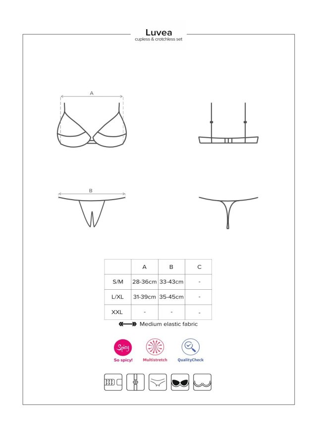 Luvae Ensemble ouvert 2 pcs  - Noir
