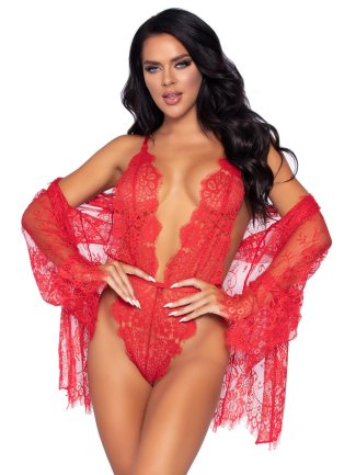 Body et robe dentelle 86112 Rouge