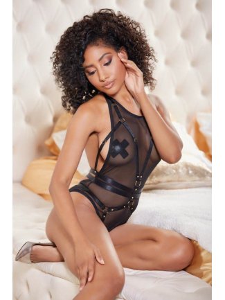 Body harnais noir - A1122B