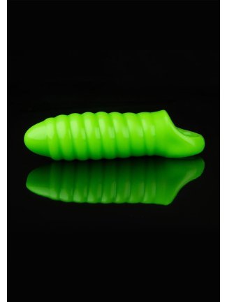 Swirl Thick Stretchy Penis Sleeve - GitD - Neon Green