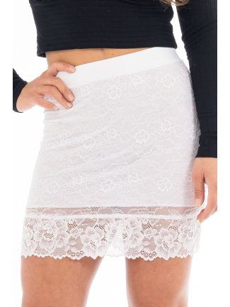 Jupe courte blanche Camélia - LSK2-SWHT