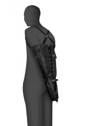 Lace-up Full Sleeve Arm Restraint - Black