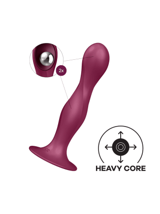 Gode ventouse silicone rouge Double Ball-R Satisfyer - CC597842