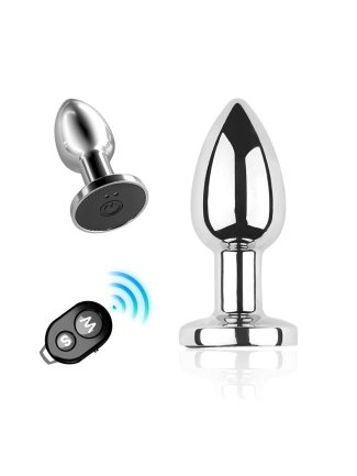 Plug vibrant acier inoxydable anal taille S avec télécommande, USB - RY-207-S