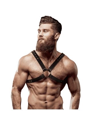 FETISH SUBMISSIVE ATTITUDE - HARNAIS POITRINE CROISÉE EN CUIR ÉCOLOGIQUE POUR HOMMES