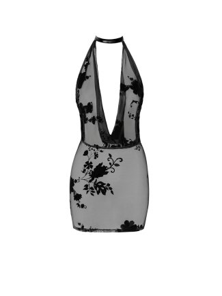 Mini robe dos nu Mythos F313 tulle floqué