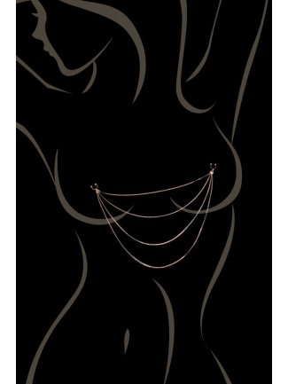 bijou pinces tétons avec 4 chainettes doré rose - SO-0188