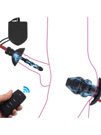 Cockring électrique à électrostimulation - Sextoy BDSM Pour Homme - Silicone Noir - Neuf