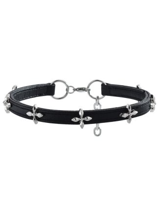 Collier Ras de cou fin Cross Flow Noir 58331