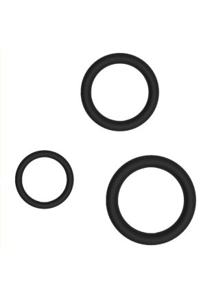 Lot de 3 Cockrings fins Dick Stretch Noirs 57973