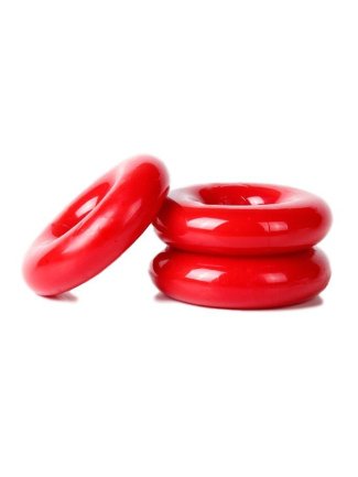 Lot de 3 cockrings Chubby Rouge 15013