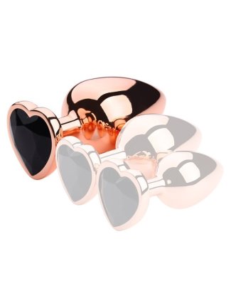 Plug Bijou Anal Gold Heart L 8 x 4.1cm Noir 63617