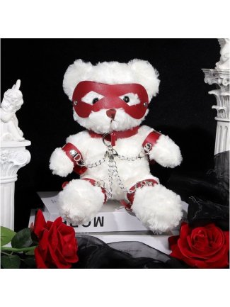 Ours Peluche Teddy Bear Bondage 31cm Blanc 68807