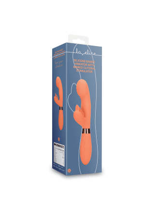 Silicone Rabbit Vibrator with Ribbed Clitoral Stimulator - Glazed Carrots