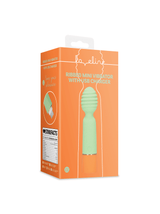 Ribbed Mini Vibrator with USB Charger - Spring Sage