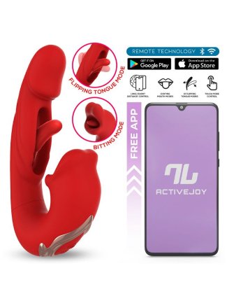 IY - Mouty - Vibromasseur Rabbit Biting & Flipping avec App - Rouge