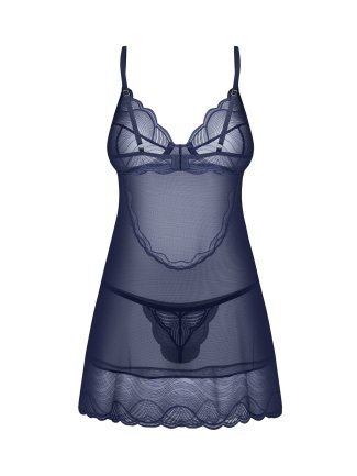 Nightly Blue nuisette et string - Bleu