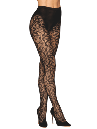 Collant fantaisie noir avec imprimé culotte - DG0529BLK