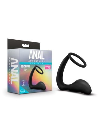 Anal Adventures Platinum - Anneau pénien et plug anal 42943