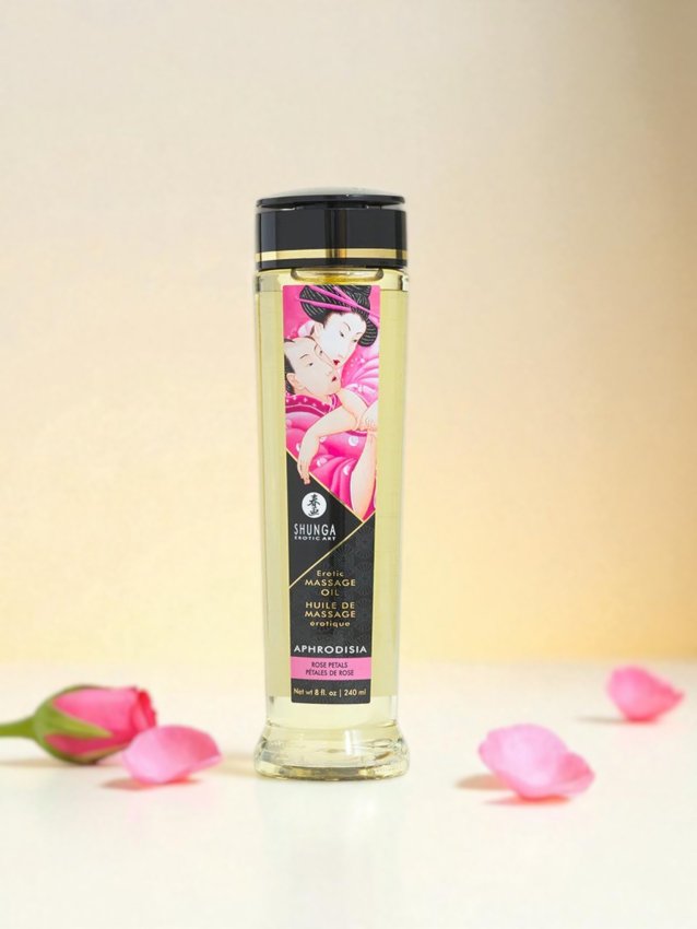 Huile de massage aphrodisiaque à la rose 240ml