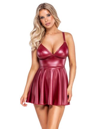 Robe Courte Rouge Mat