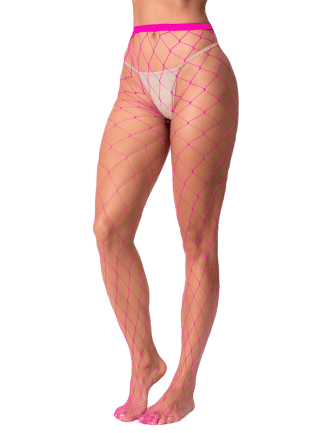 Collant large maille rose - MAL1106NPK