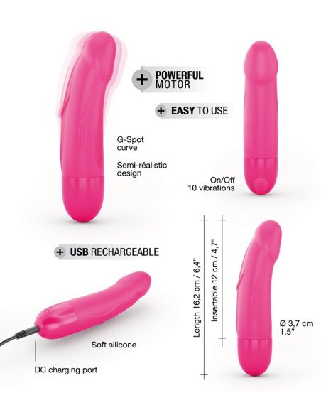 Vibromasseur compact en silicone doux avec 7 modes de vibration - vue 6