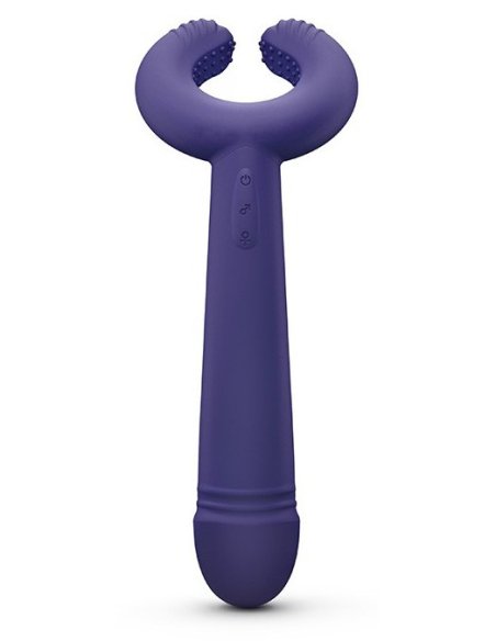 Vibromasseur polyvalent avec anneau texturé et 16 modes de vibration