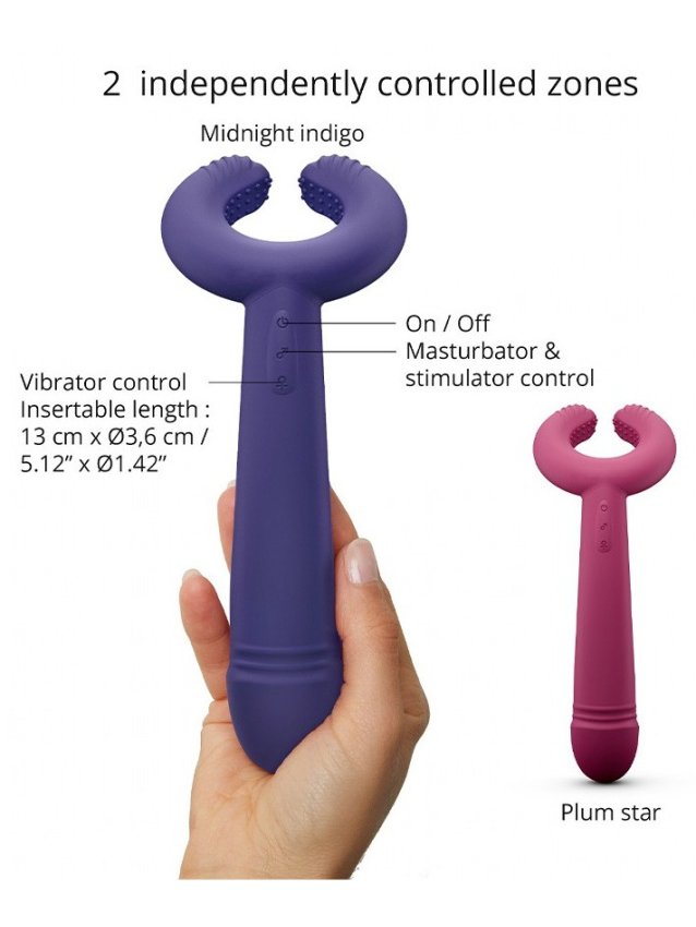 Vibromasseur polyvalent avec anneau texturé et 16 modes de vibration - vue 5