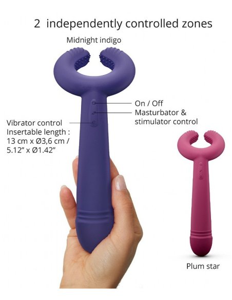 Vibromasseur polyvalent avec anneau texturé et 16 modes de vibration - vue 5