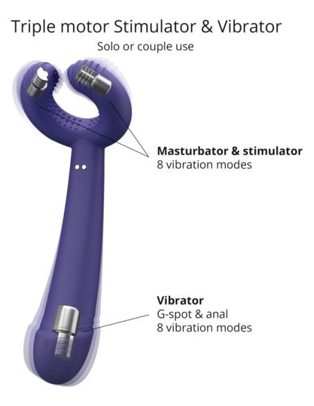 Vibromasseur polyvalent avec anneau texturé et 16 modes de vibration - vue 8