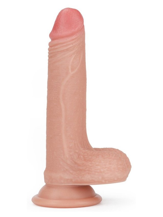 Gode réaliste flexible 18 cm avec ventouse nude - vue 3