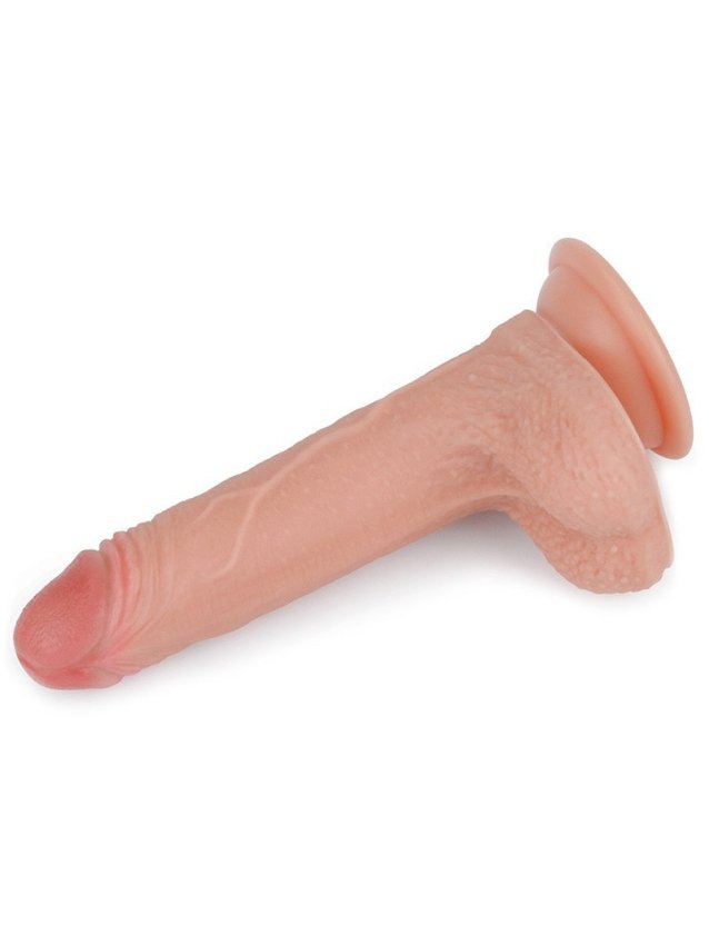 Gode réaliste flexible 18 cm avec ventouse nude - vue 5