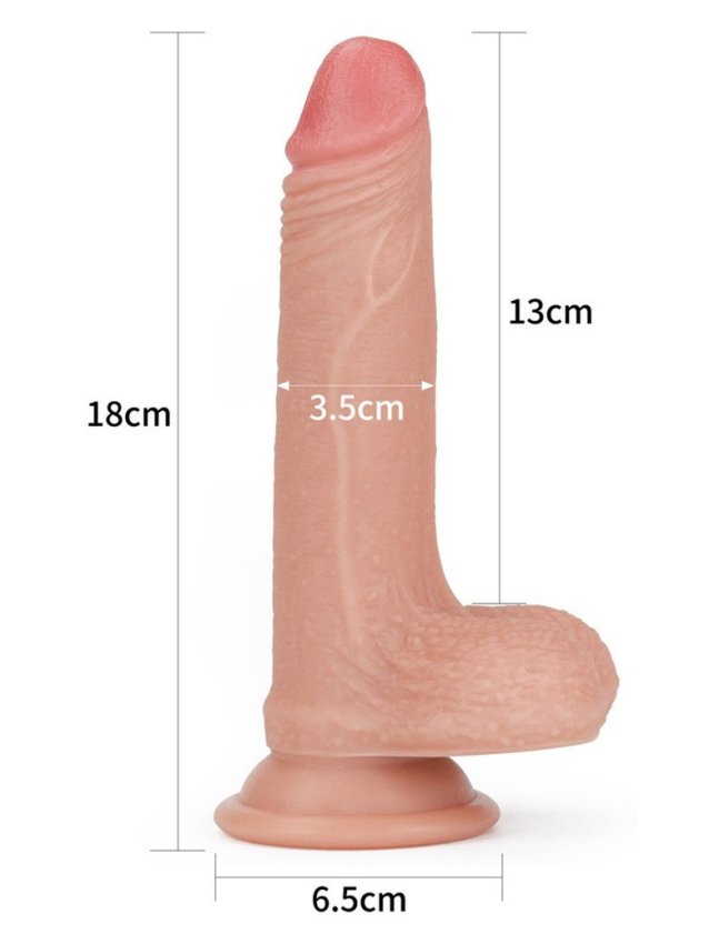 Gode réaliste flexible 18 cm avec ventouse nude - vue 7