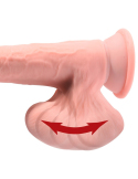 Gode réaliste triple densité avec testicules mobiles et ventouse