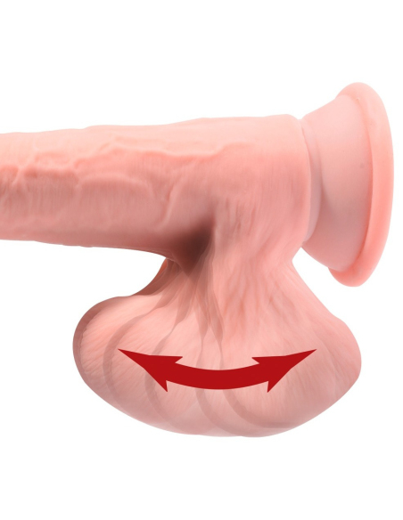 Gode réaliste triple densité avec testicules mobiles et ventouse