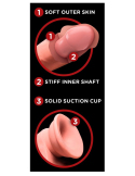 Gode réaliste triple densité avec testicules mobiles et ventouse