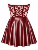 Mini robe bustier bordeaux avec jupe évasée
