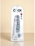 Dildo transparent 22,2 cm avec ventouse
