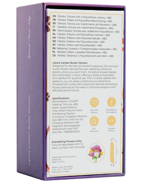 Vibromasseur Bullet compact en silicone doux avec 12 modes de vibration