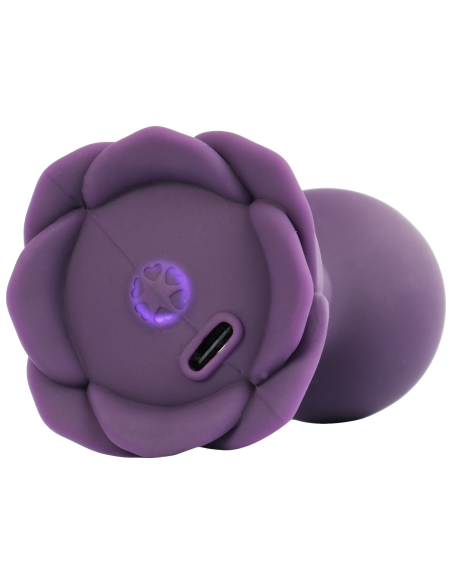 Plug anal vibrant avec télécommande et fleurs éternelles