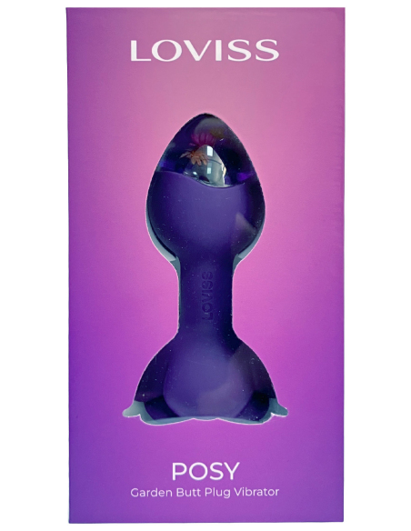 Plug anal vibrant avec télécommande et fleurs éternelles