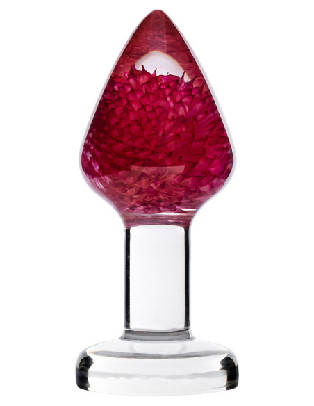 Butt plug en résine avec fleur naturelle séchée