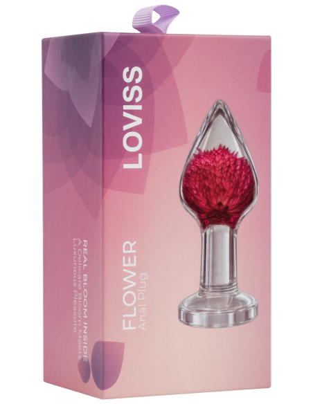 Butt plug en résine avec fleur naturelle séchée