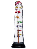 Dildo transparent avec texture fleur d'hélichryse