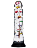 Dildo transparent avec texture fleur d'hélichryse