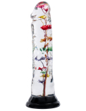 Dildo transparent avec texture fleur d'hélichryse
