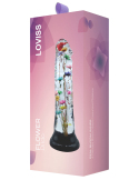 Dildo transparent avec texture fleur d'hélichryse