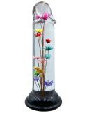 Dildo transparent avec fleur d'hélichryse intégrée en résine époxy